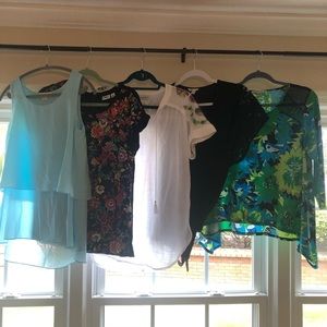 Lot of 7 Small Boutique and Mall brand tops EUC